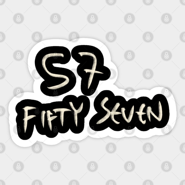 Hand Drawn Letter Number 57 Fifty Seven Sticker by Saestu Mbathi